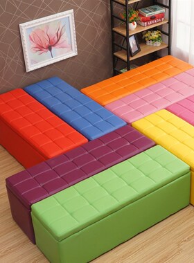 速发收纳凳储物凳可衣沙发凳子长方能收纳箱多功形置物凳试坐间长