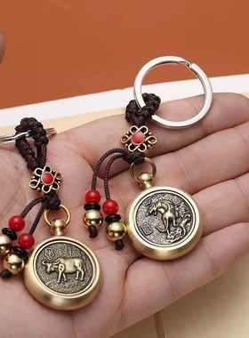 速发进财进宝来挂生肖铜扣转钱铜赚钱创意二件解压手把件时十运转