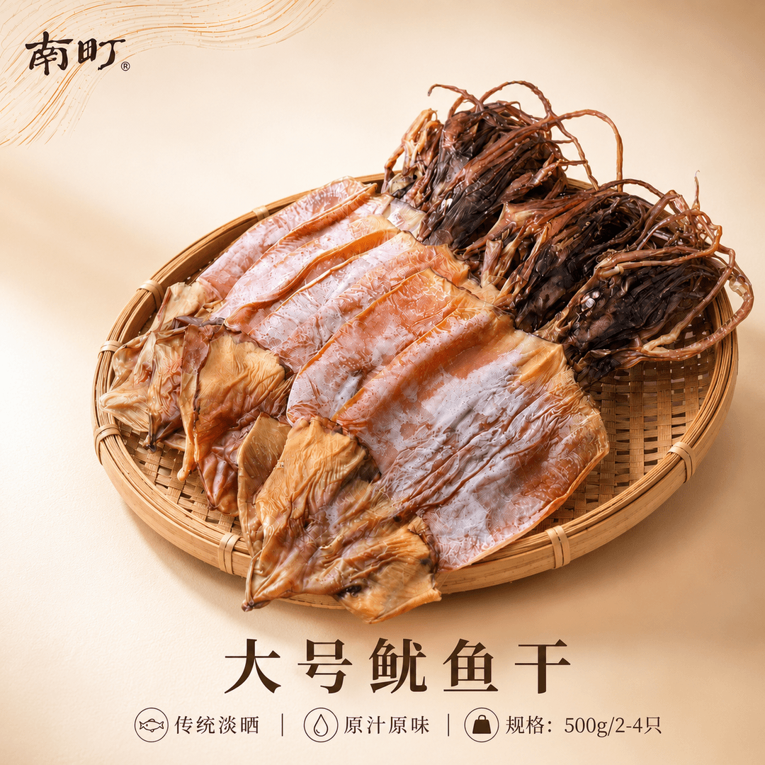 nanding/南町大鱿鱼干500g海南新鲜鱿鱼干海鲜干货炒菜切丝煲汤
