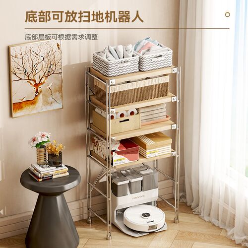 厨房置物架落地j多层日式货架微波炉收纳架子家用仓储货架展示柜