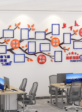 团队风采企业文化l墙员工照片展示墙公告栏墙贴办公室布置墙面装