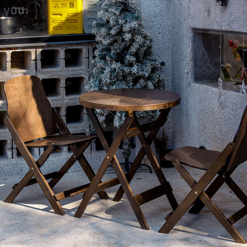 复古实木可折叠中古桌椅方桌圆桌靠背椅J做旧阳台休闲咖啡厅奶茶,住宅家具,桌椅套件,淘宝优惠券,粉丝福利购,淘宝优惠卷