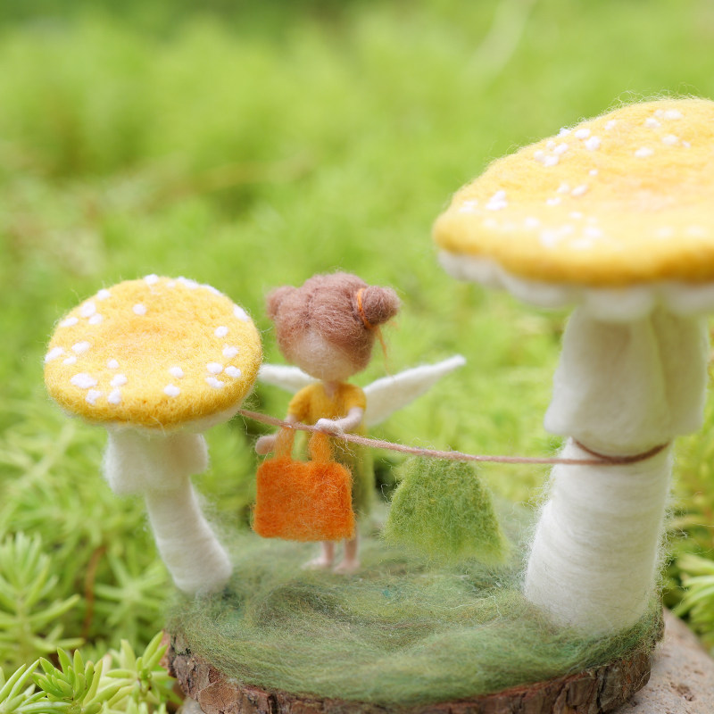 羊毛毡戳戳乐新手DIY材料包童B年手工成品摆件蘑菇家居车装饰礼物,居家布艺,缝纫DIY材料套装,淘宝优惠券,粉丝福利购,淘宝优惠卷