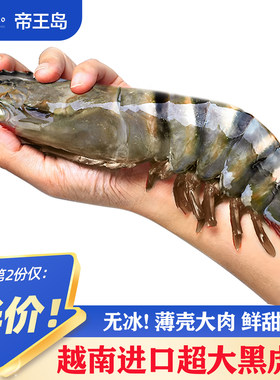 黑虎虾越南进口超大特大鲜活速冻大虾新鲜基围虾斑节虾老虎虾2斤