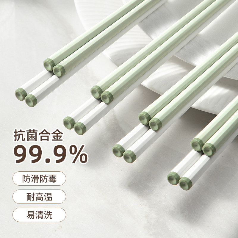 速发合金筷子家用滑档新款霉人一筷便携防一防高耐高温餐具长筷