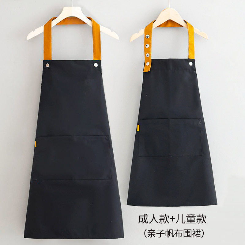 速发画布印字透气围腰幼子儿童亲儿园帆画衣调节围裙工作服做饭