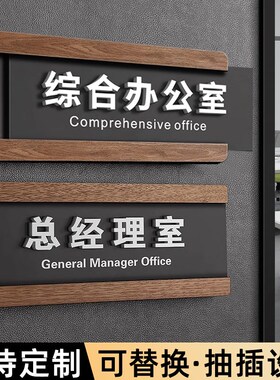 速发亚克力抽拉式可更换公公室门牌高级总经理谈务室会议室专用创