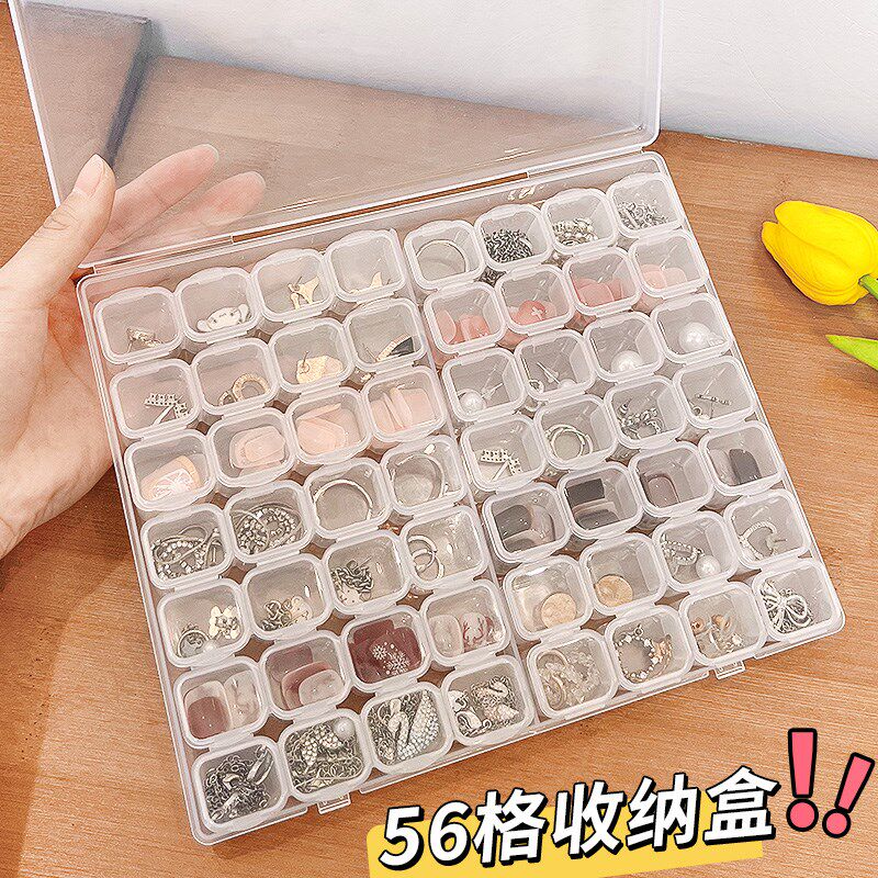 速发感明格子收纳盒防氧化可饰分透明首拆盒202新款高级透珠宝饰
