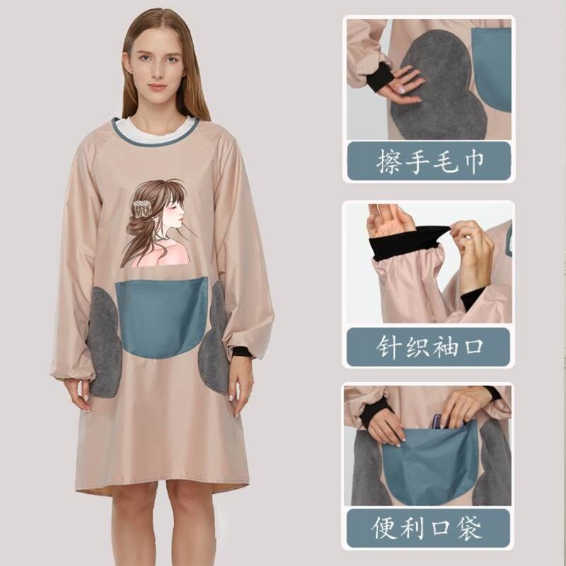 速发围裙画画专用美术生春外穿罩衣防水耐脏油画中学生画室用品