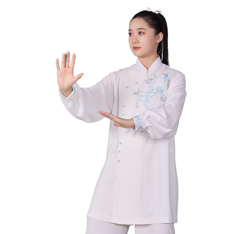 速发珍珠麻太极服夏春秋解语花表演服武术练功服太极男中国风武极