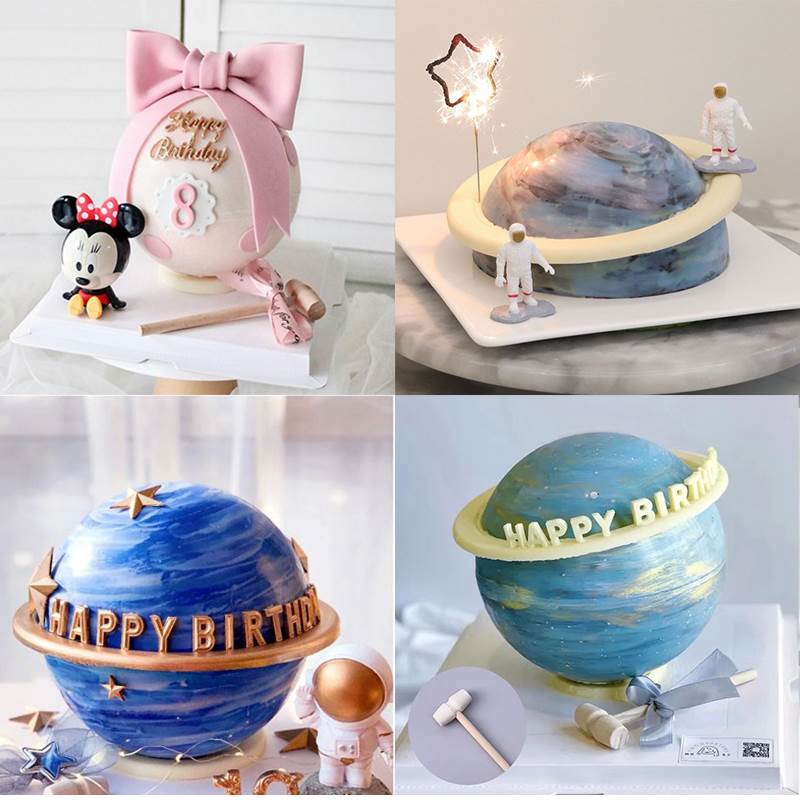 星球蛋糕模具 敲敲乐模具半球形星空巧克力蛋糕空心4 6 8寸圆