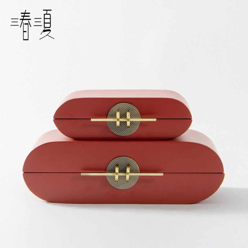 速发新中式木摆装饰盒质件售板处样楼房间书柜博古架简约软装饰品