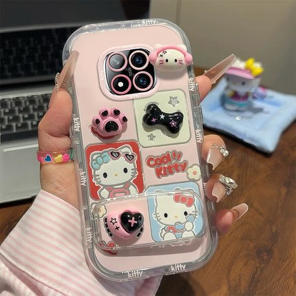 适用红米note15pro+新款手机壳14可爱KT猫13Rpro+女12turbo极速镜头全包11pro镜面支架卡通10镜头全包9凯蒂猫