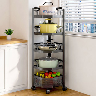 厨房锅架子置物架落地多层置锅架多功能放锅架家S用三角锅具收纳