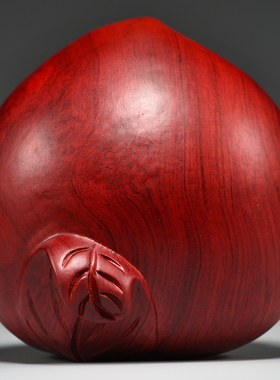 红花梨木雕寿桃子福寿摆件家居客厅装饰工艺品生日贺寿Y送长辈礼