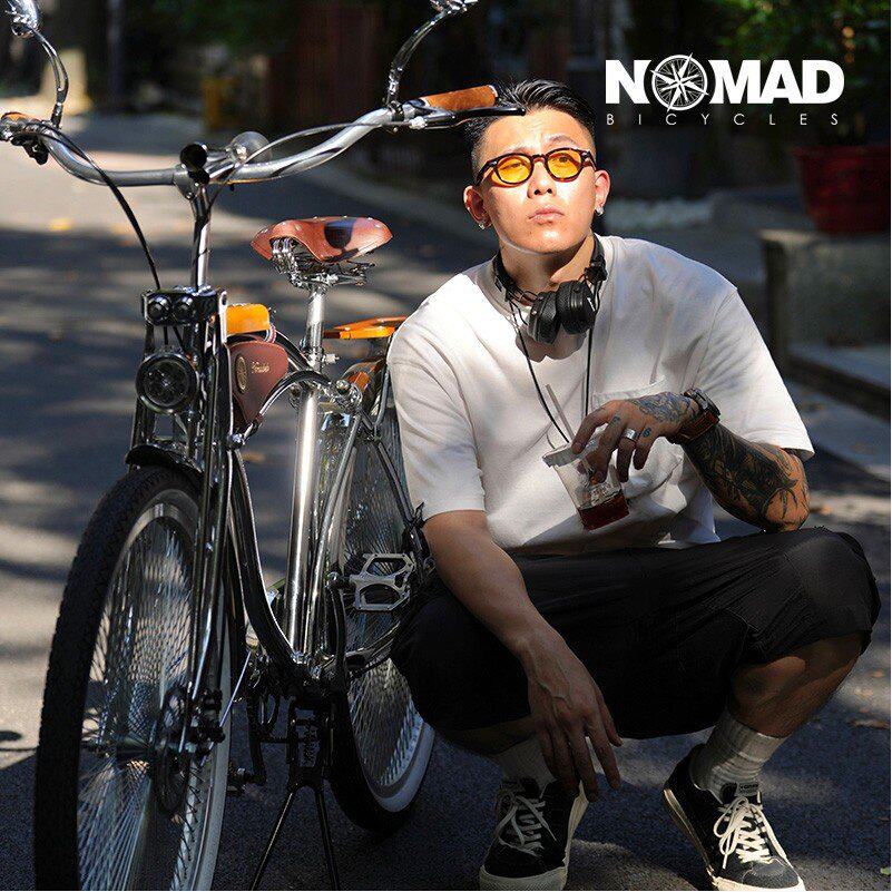 NOMAD自行车拿诺p复古单车电镀沙滩城市通勤双碟刹减震变速