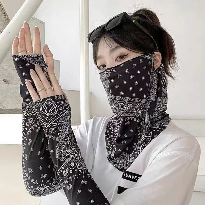 2025新款冰丝防晒腰果花袖套