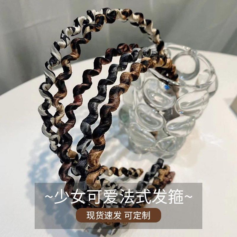 复古豹纹波浪细发箍防滑百搭图片