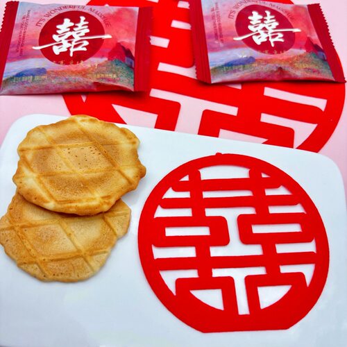 VIKOI喜事良缘华夫脆薄脆饼干结婚喜饼办公室休闲小零食厂家直销