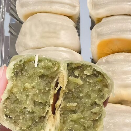 新鲜老式冰皮绿豆饼手工盒装红豆饼酥饼糕点心早餐代餐传统小吃