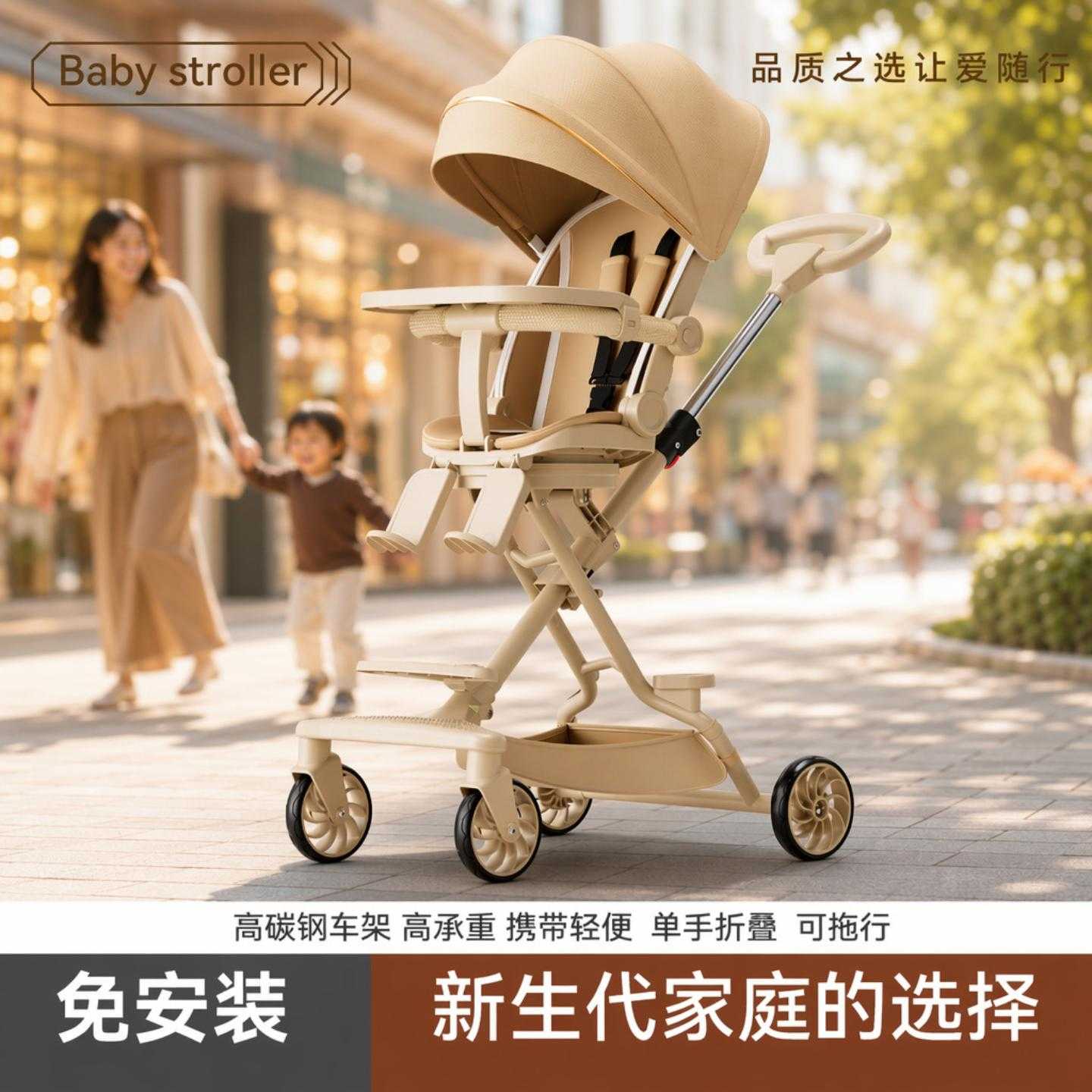 遛娃神器折叠可躺男女宝儿童高景