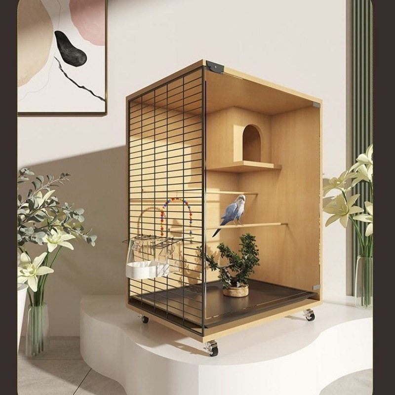 家木制豪华鹦鹉别墅鸟笼恒温保暖适应大部分大中小型鹦鹉鸟笼