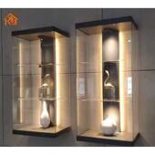 铝计合金式 金水晶属柜玻璃865门壁挂柜意带灯简约置物架 设师款