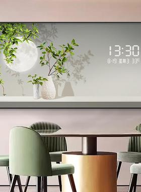 简约绿植HS-05240字子钟表电挂钟客数厅饰画餐厅插电数装显屏表挂
