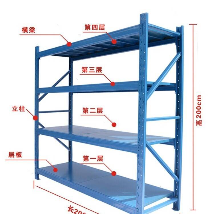 仓储货架立柱仓库蝴蝶孔立柱货架配件中轻型货架置物架多层铁架子
