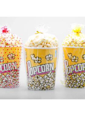 32盎爆米花包装袋3A爆米WVU花包装透司明塑5料袋专用020个袋子