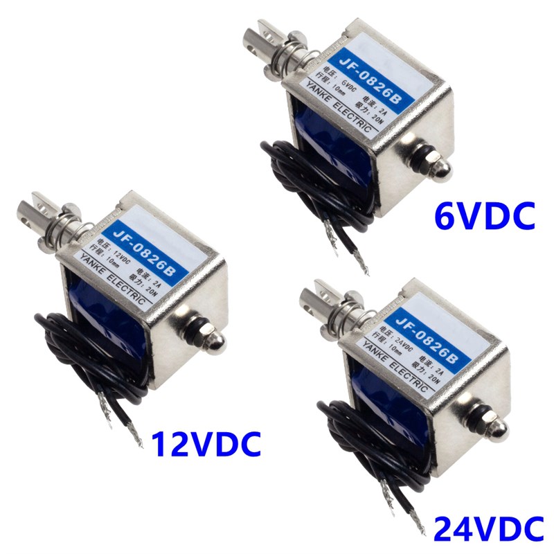 JF-0826B贯穿框架推拉式直流电磁铁DC12V24V6v行程10mm吸力150g