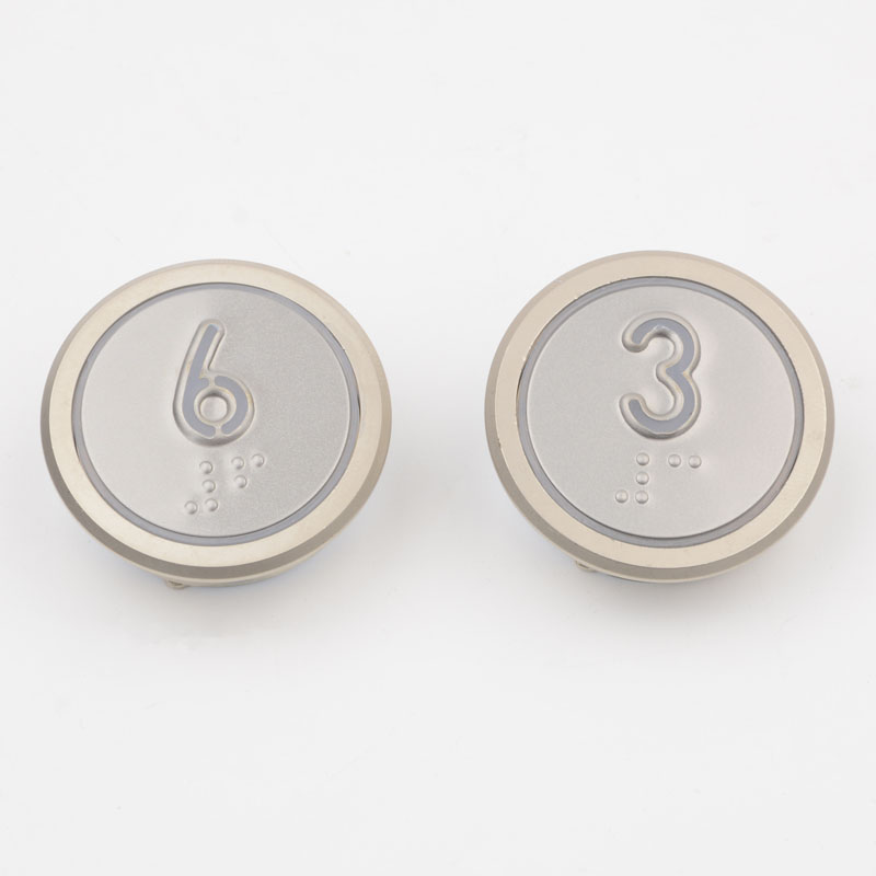 拉把电梯按钮MVLA2-1圆形按键HUNTER带盲文白光适用博林特配件