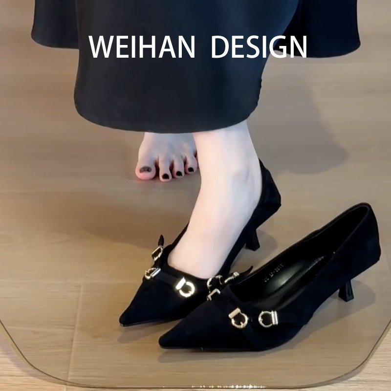 羊皮版！法式复古黑色细