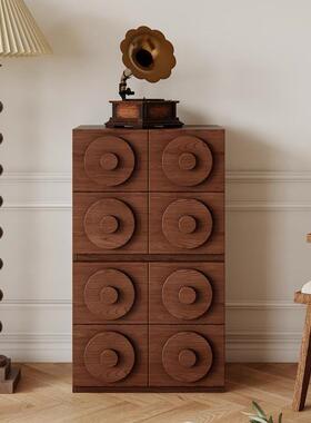 homecho储ic古eHRH复卡柜家用组合边柜实门木收纳柜床头柜斗柜电