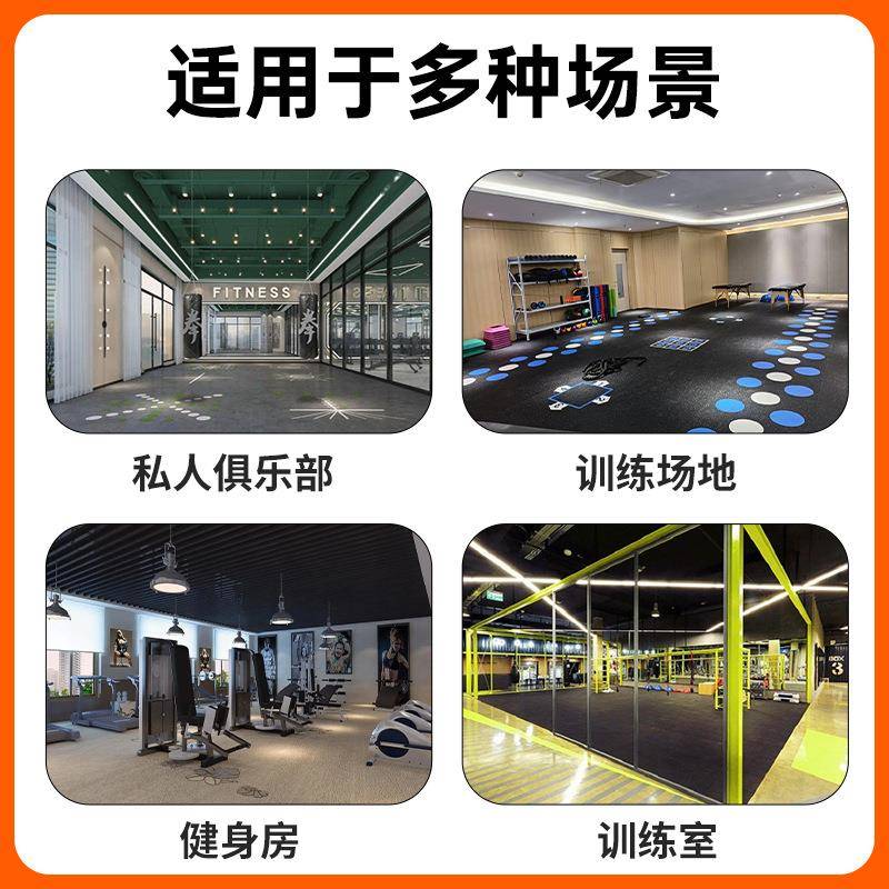 性阻燃环保磨隔音地胶垫耐力弹量身训CFN练减震垫健房专用橡胶卷