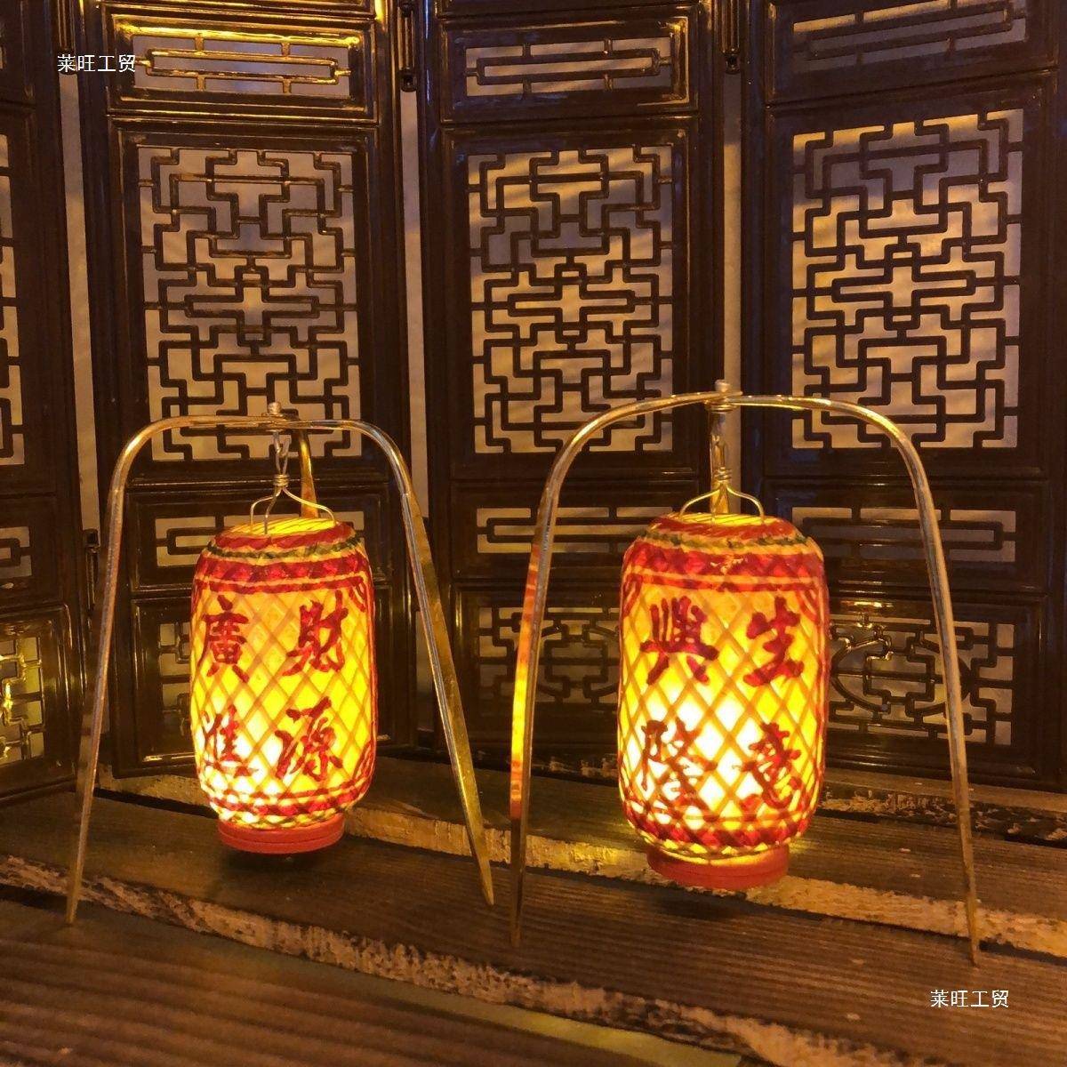 潮油纸灯笼古典悬挂汕迷你小灯笼工艺摆件车载创意手三提脚KNE品