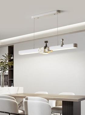 法式吧奶油条一字餐厅灯现代简约53959长吊饭厅灯护眼极简餐桌台