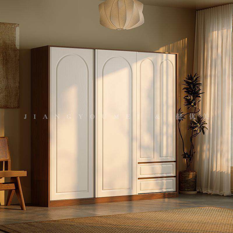 健优美EN加F实木级欧松板推拉门爆衣柜家KJY用卧室法式厚款移门衣