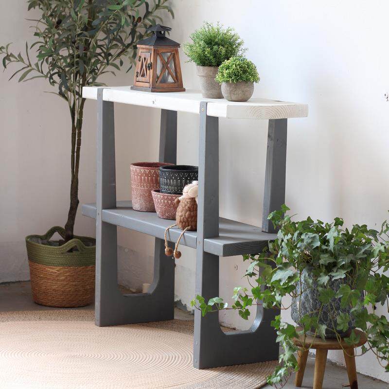 实木双层落收地置HYTY_BHS物台靠断墙纳架台客厅阳简约窄型书架隔