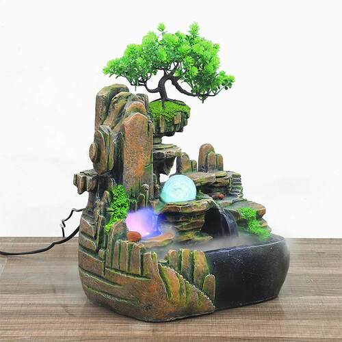 创款意盆景小假山桌面循OFS环水加湿饰器新装摆