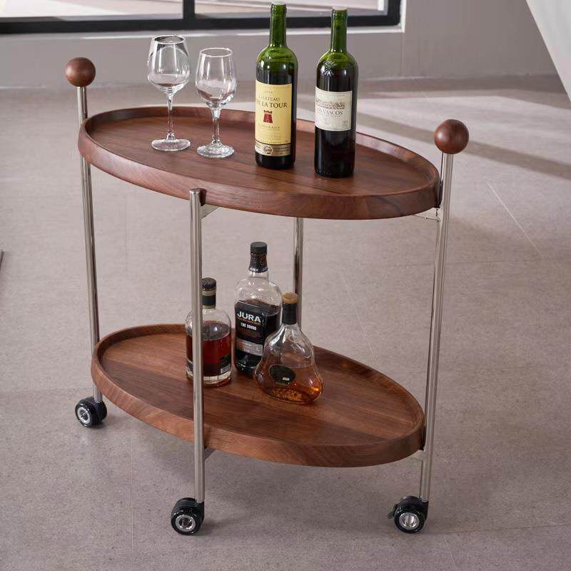 现货调黑胡好日子桃木酒吧层台车双餐储物中岛台小酒柜餐厅移动小