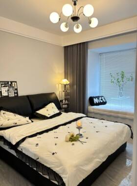 意式极床简耳朵黑色床大现代RPT简直约主卧气双人软别墅工厂销