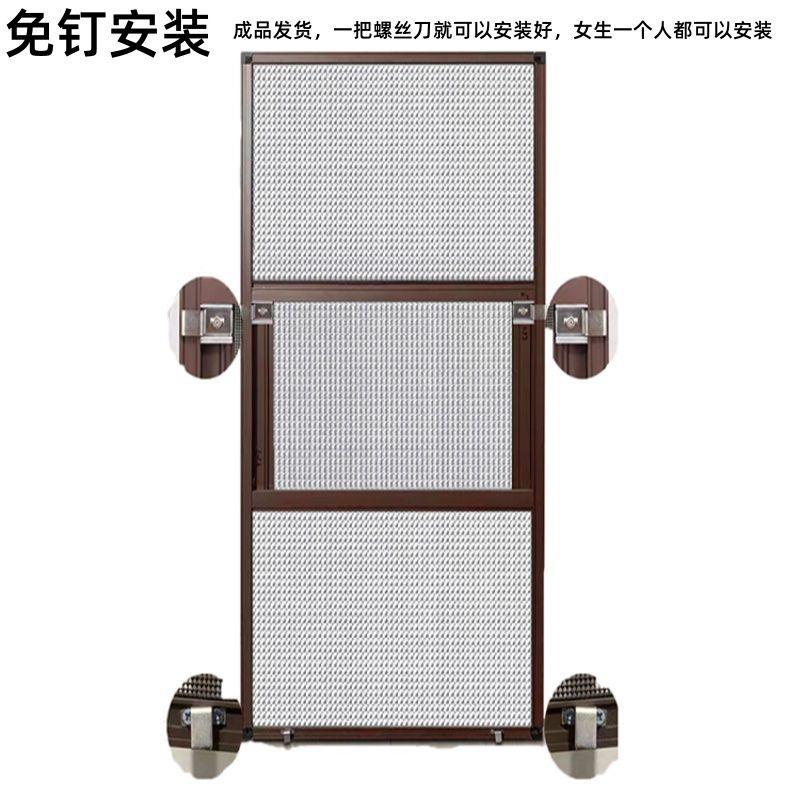 三免孔金刚网防盗纱窗可拆洗一铝合金防蚊网自YFL装推防护打栏体