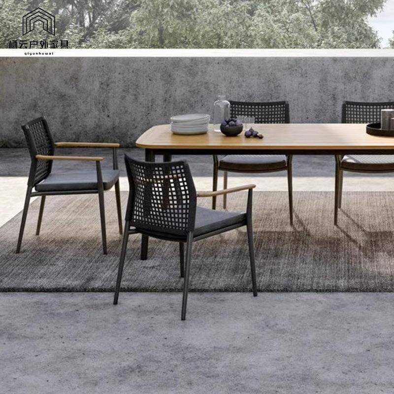 户外休QY-HWTB0闲藤编桌椅院阳庭台露天花园餐组椅别墅柚藤椅木家