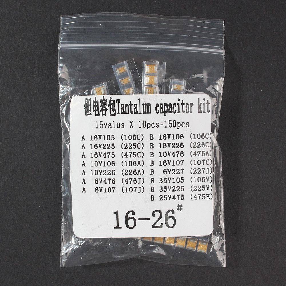 1UF~220UF钽电容样品包6~35V贴片钽电容AB型混合元件包15种150PCS