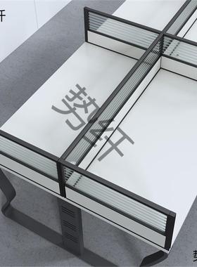 公桌桌办面屏风挡UPJ板隔板可定隔断办公室工桌位电脑子玻制璃围