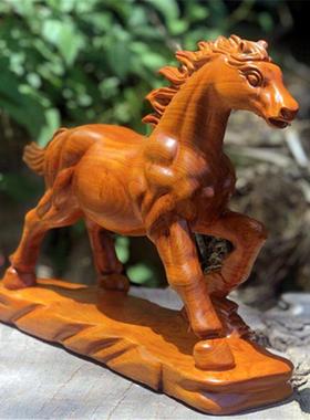 花03221面梨件木马成到功木质工艺品木雕千里马摆家居装饰桌摆件