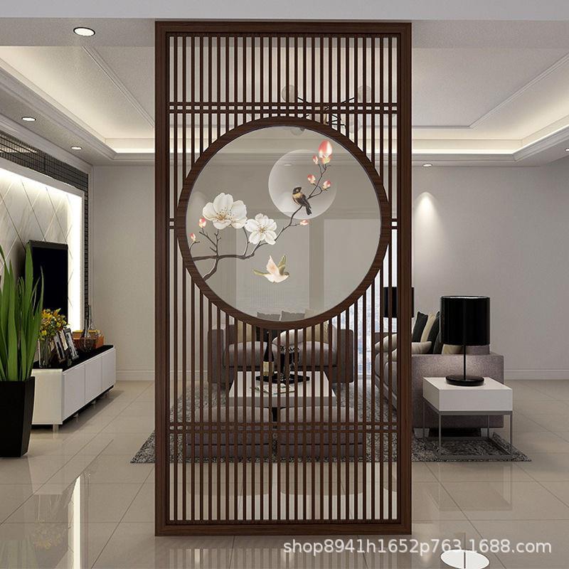 中式屏代风断客厅遮挡隔实木花格木质榫-卯入户玄关简约现屏新风