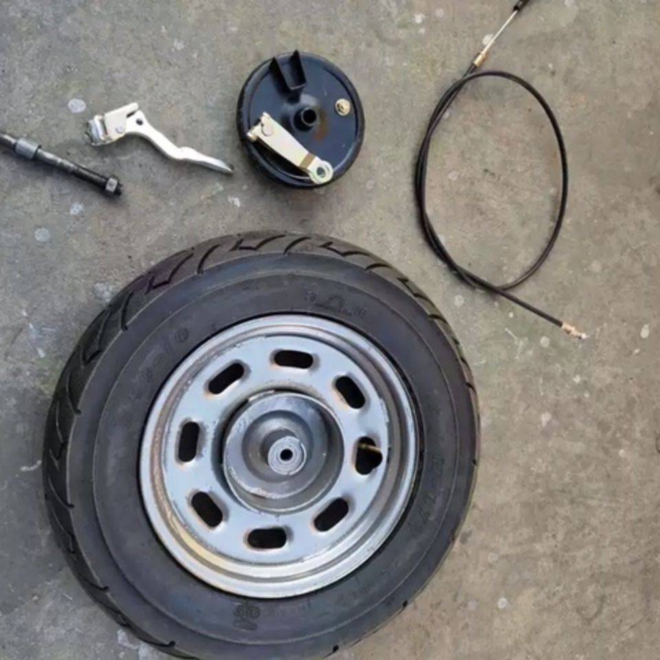 改装手推车老虎独轮双轮车斗斗车鸡公车带刹车总成300-10轮子配件