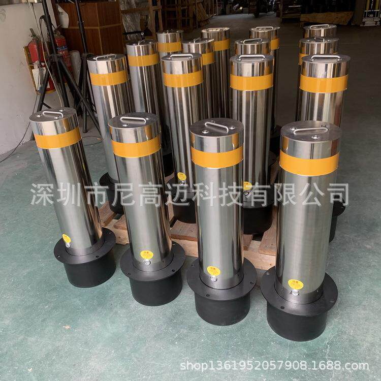 手动升降235防撞柱304柱不锈移钢可拆卸锁止手提动护活动警示桩现